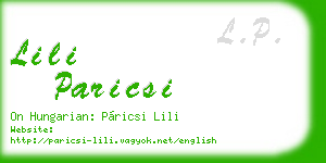 lili paricsi business card